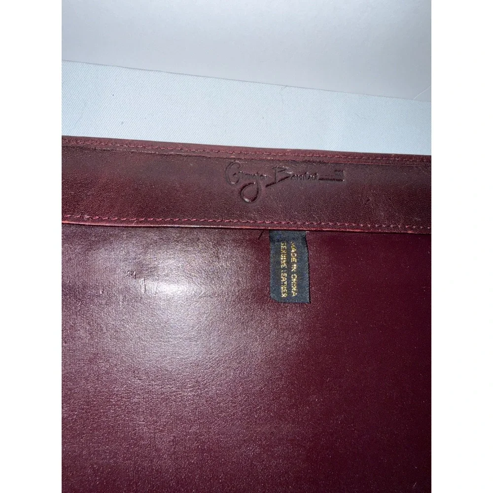 Giorgio Bernini Brown Genuine Leather Portfolio Document Organizer Padfolio